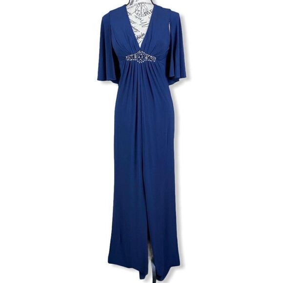 Eliza J Embellished Gown with Cape- size 2 - Picture 2 of 7